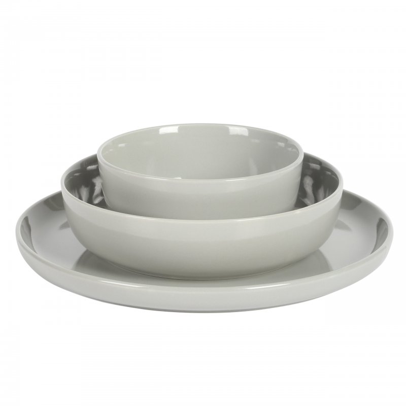 Oslo 12-Piece Porcelain Double Bowl Dinnerware Set