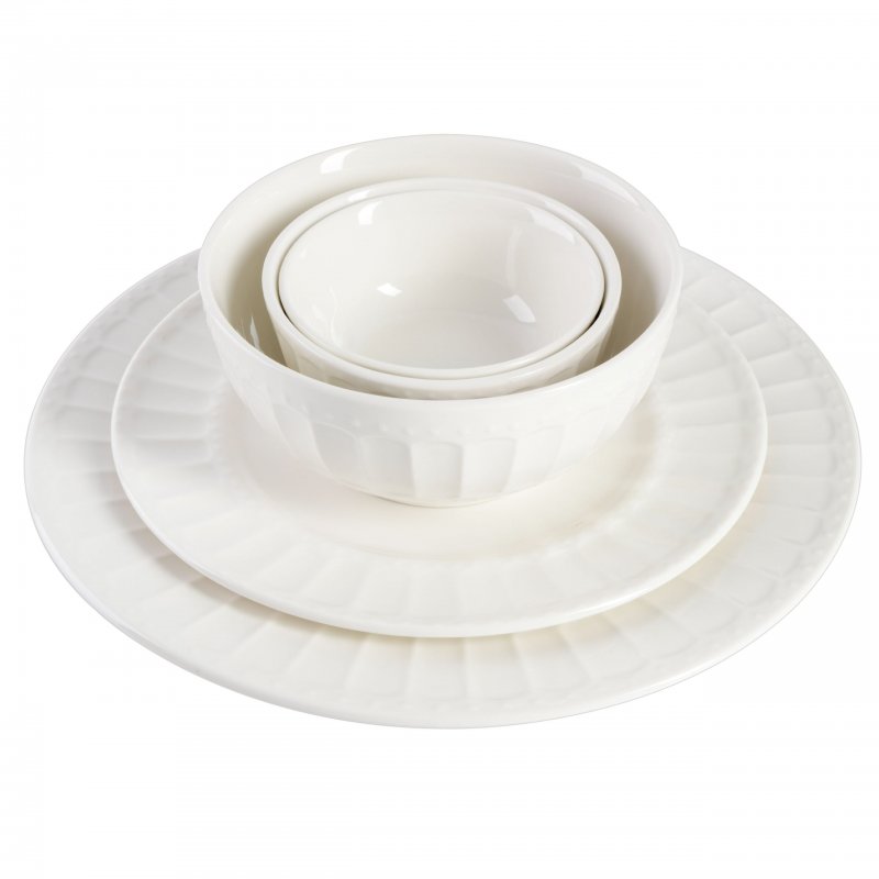 Gracious Dining Gourmet Expressions 40-Piece Embossed Porcelain Dinnerware Set