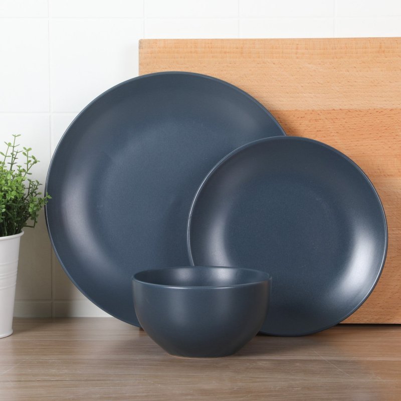 Queenslane 12-Piece Stoneware Matte Dinnerware Set