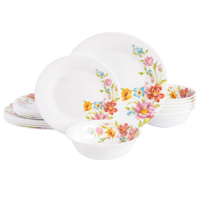 Ultra Round 18-Piece Opal Glass Dinnerware Set