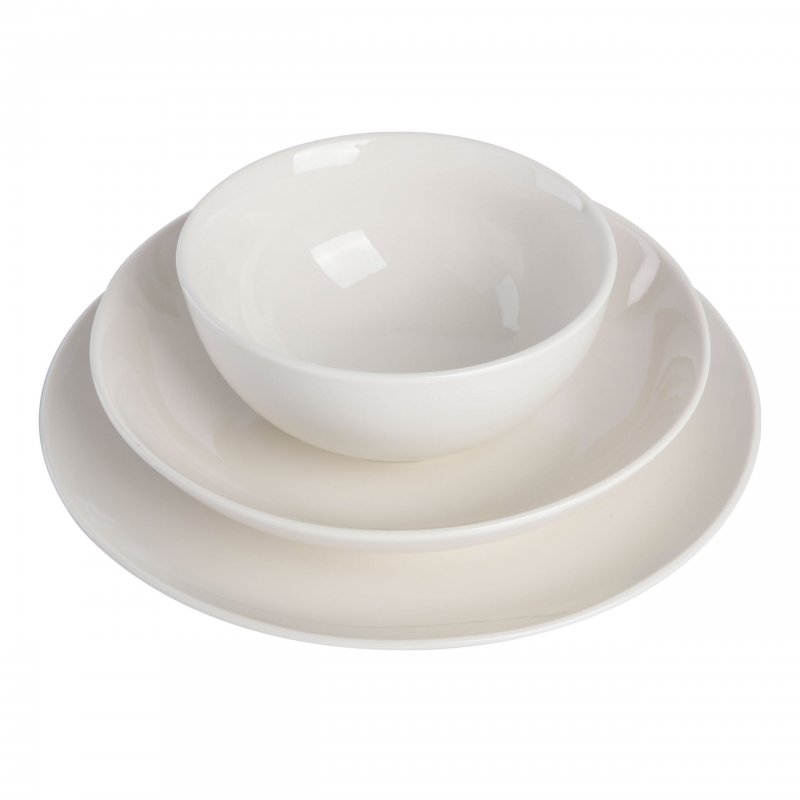 Next Gen 12-Piece Double Bowl Fine Ceramic Dinnerware Set