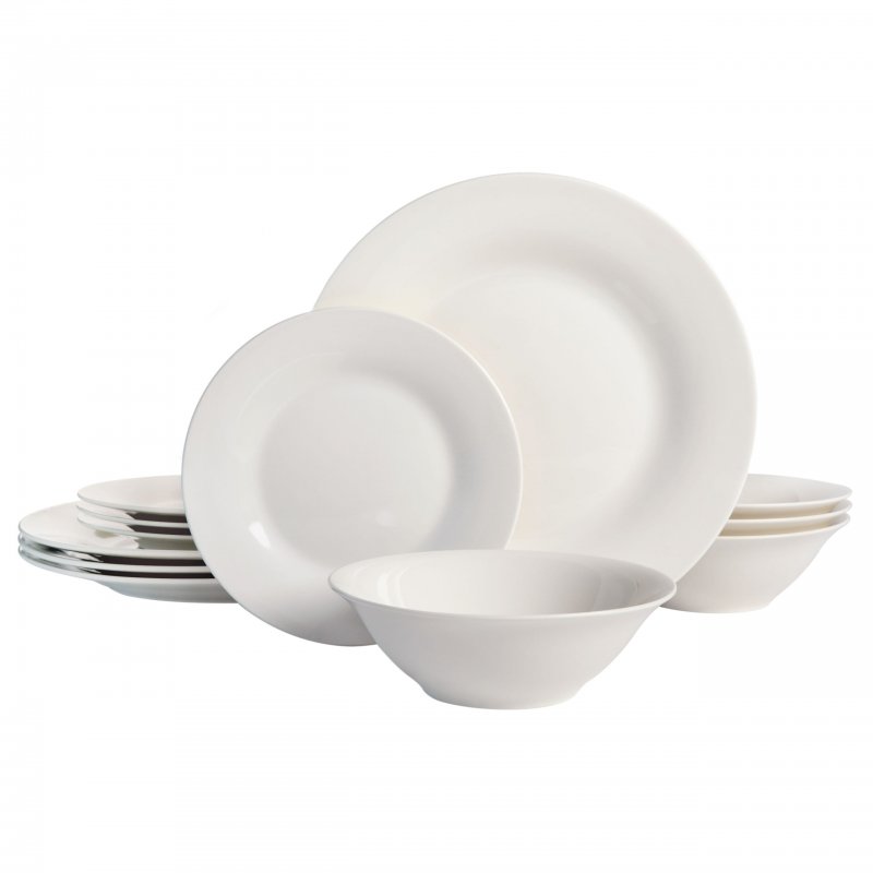 Everyday Round 12-Piece Fine Ceramic Dinnerware Set