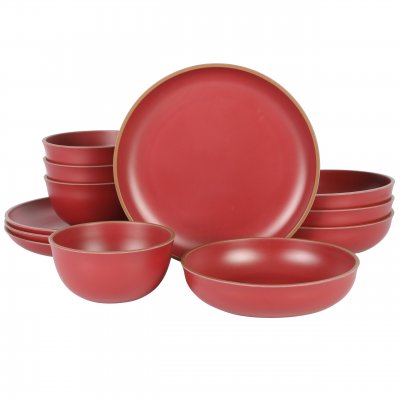 Rockabye 12-Piece Double Bowl Melamine Dinnerware Set