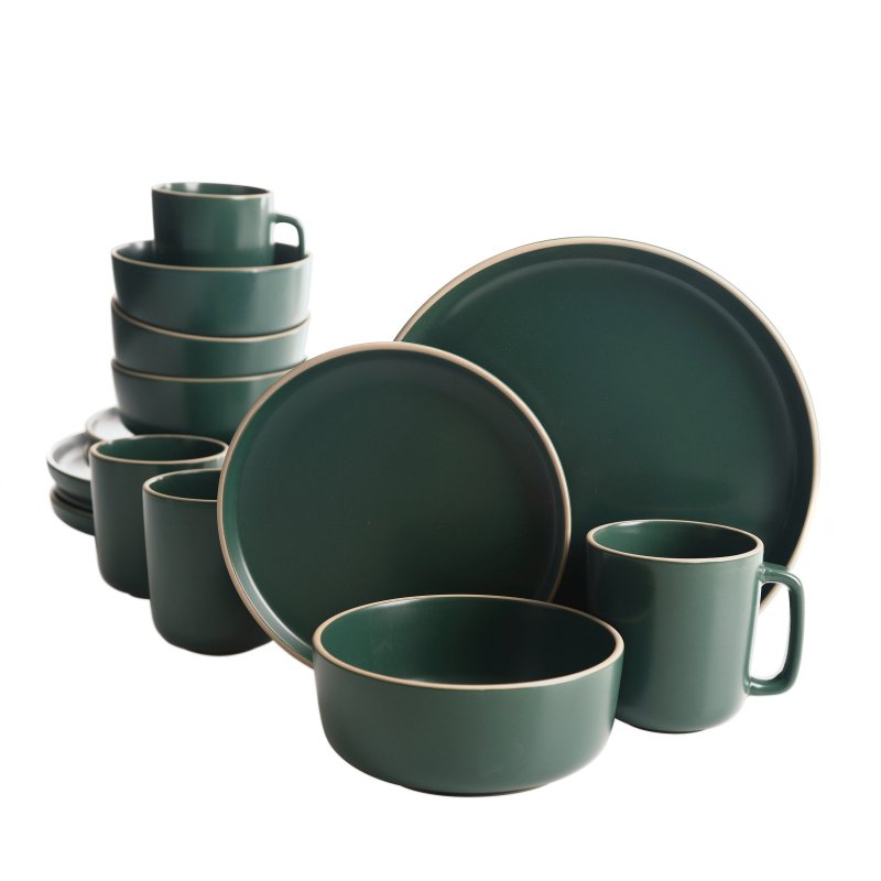 Zuma 16-Piece Round Matte Stoneware Dinnerware Set