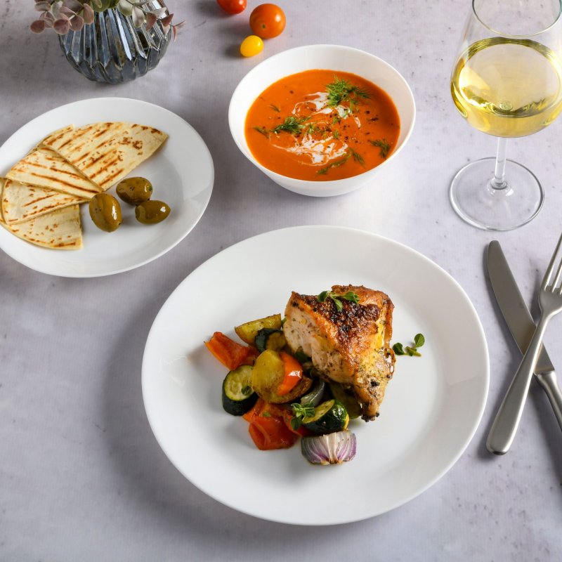 Ultra Round 18-Piece Opal Glass Dinnerware Set