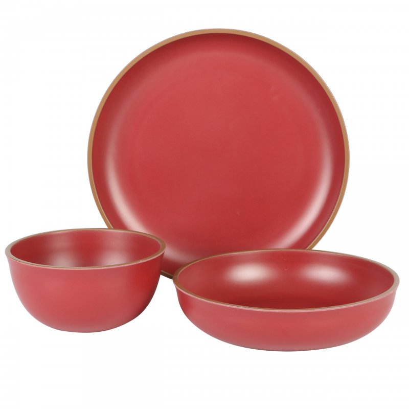Rockabye 12-Piece Double Bowl Melamine Dinnerware Set