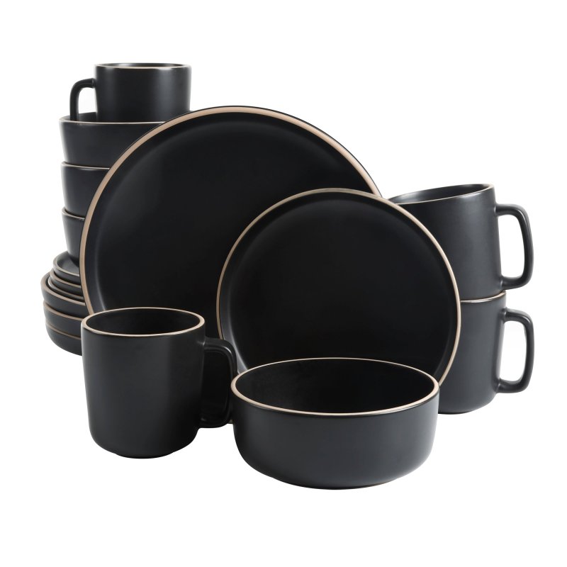 Zuma 16-Piece Round Matte Stoneware Dinnerware Set