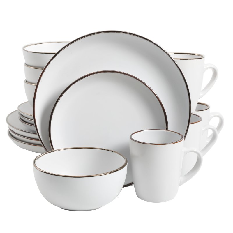 Rockaway Gold 16-Piece Stoneware Dinnerware Set
