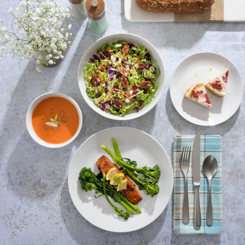 Gracious Dining 16-Piece Double Bowl Porcelain Dinnerware Set