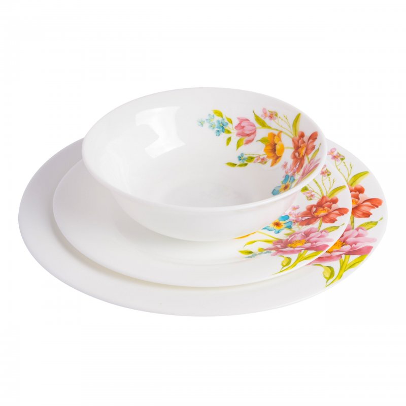 Ultra Round 18-Piece Opal Glass Dinnerware Set