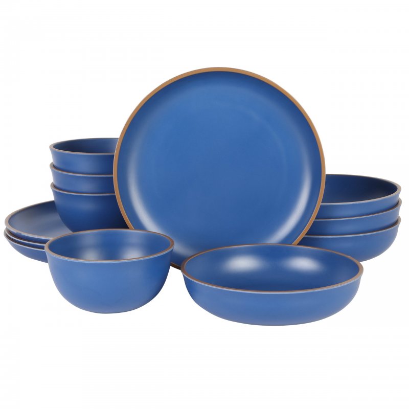 Rockabye 12-Piece Double Bowl Melamine Dinnerware Set
