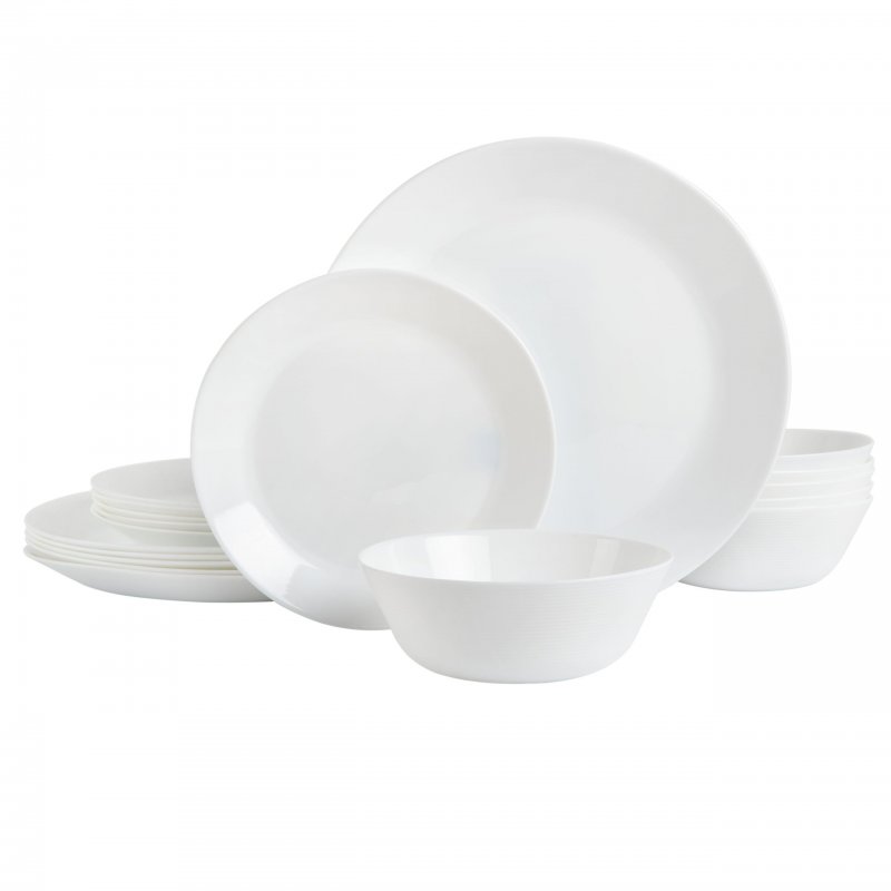 Ultra Round 18-Piece Opal Glass Dinnerware Set
