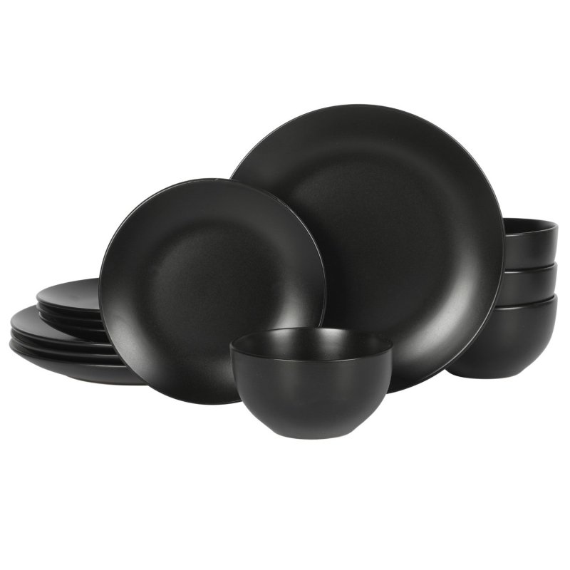 Queenslane 12-Piece Stoneware Matte Dinnerware Set