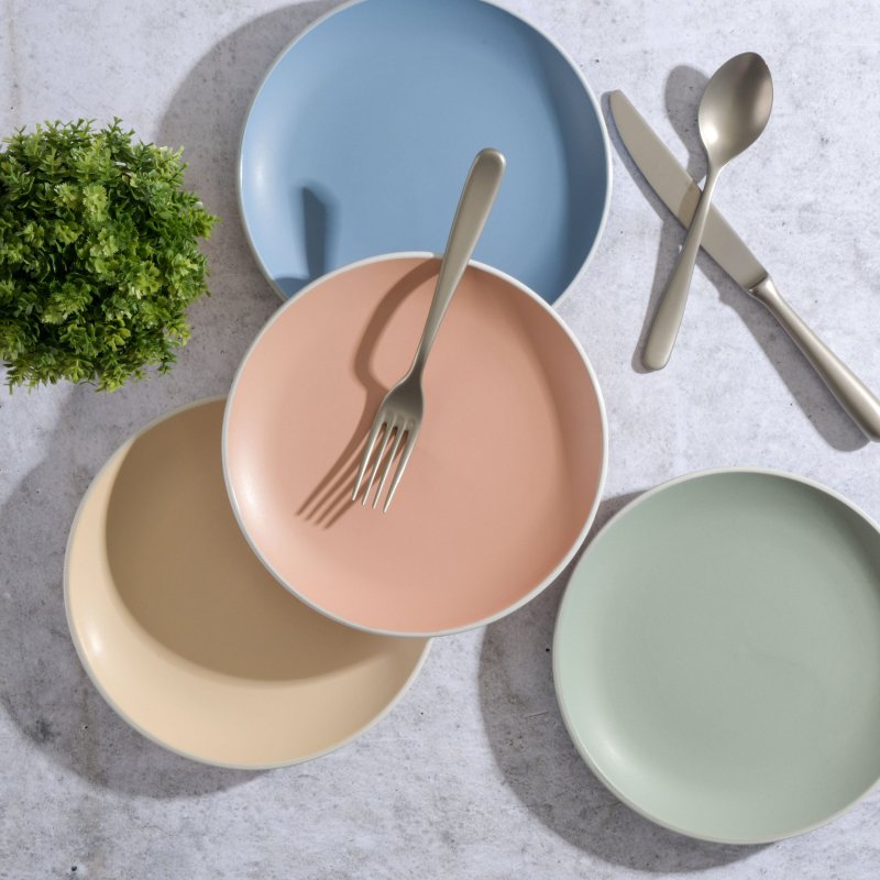 Creamy Tahini 4-Piece Lunch Plate Set