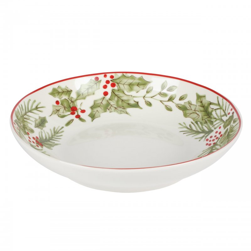 12 Piece Festive Berries Decorated Porcelain Dinnerware Set