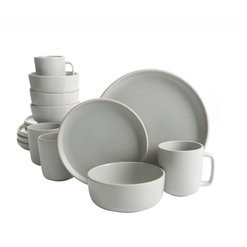 Zuma 16-Piece Round Matte Stoneware Dinnerware Set