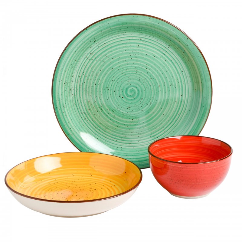Color Speckle 12-Piece Stoneware Dinnerware Set