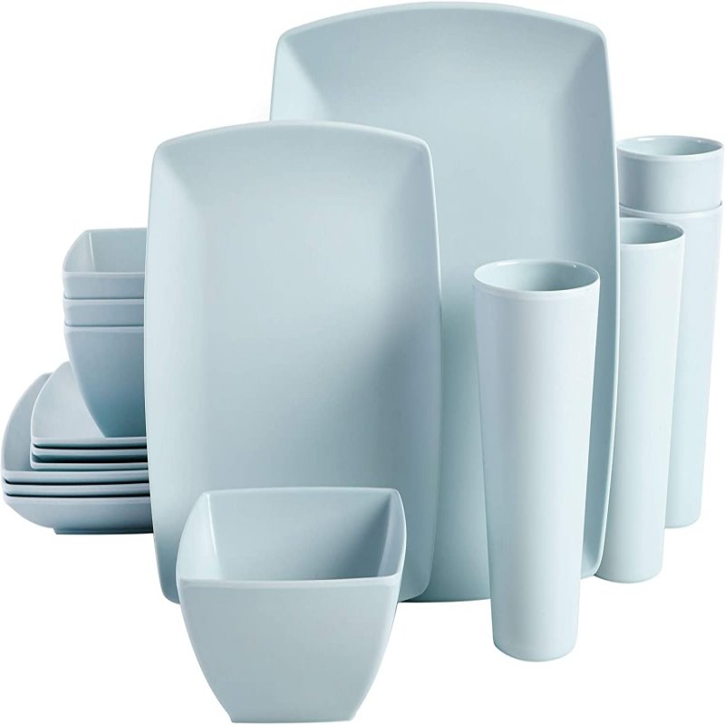 Soho Lounge Grayson Square 16-Piece Melamine Dinnerware Set