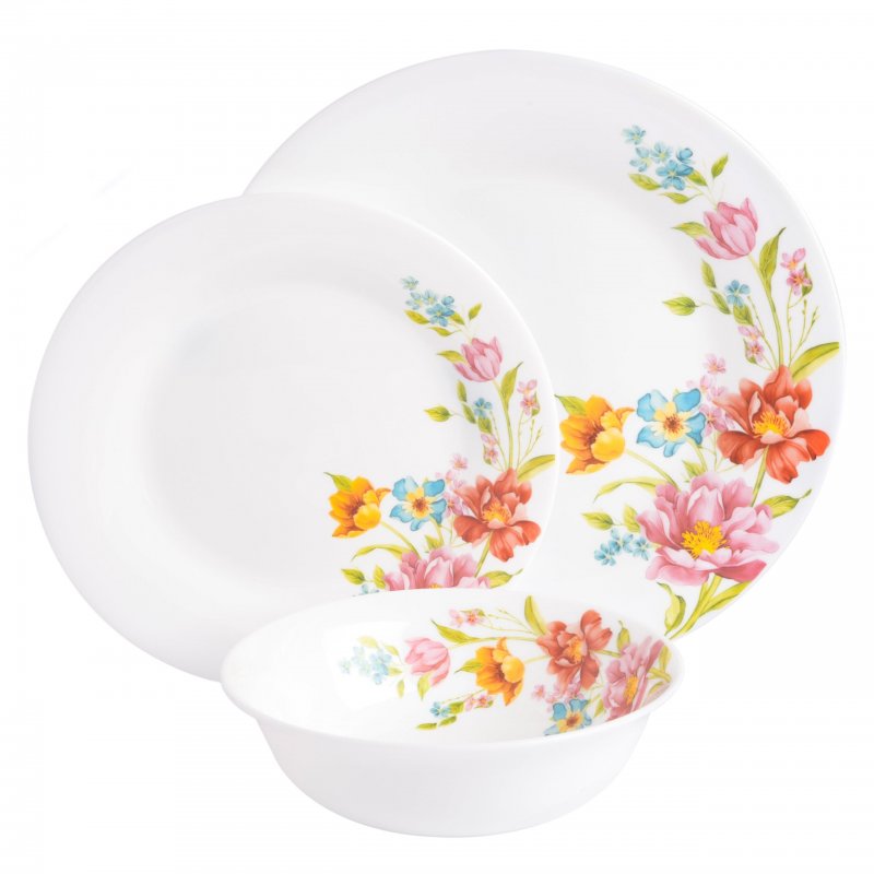 Ultra Round 18-Piece Opal Glass Dinnerware Set
