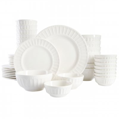 Gracious Dining Gourmet Expressions 40-Piece Embossed Porcelain Dinnerware Set