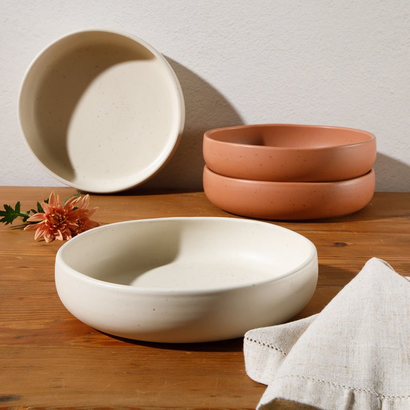 Clay 4 Piece Meal, Dinner, Pasta Bowl Set