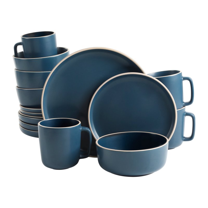 Zuma 16-Piece Round Matte Stoneware Dinnerware Set