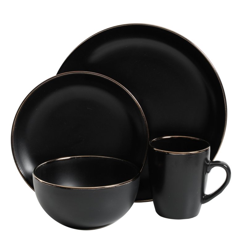 Rockaway Gold 16-Piece Stoneware Dinnerware Set