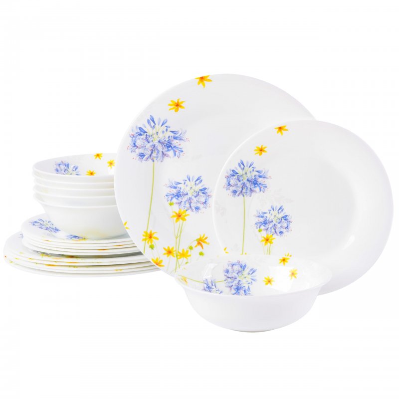 Ultra Round 18-Piece Opal Glass Dinnerware Set