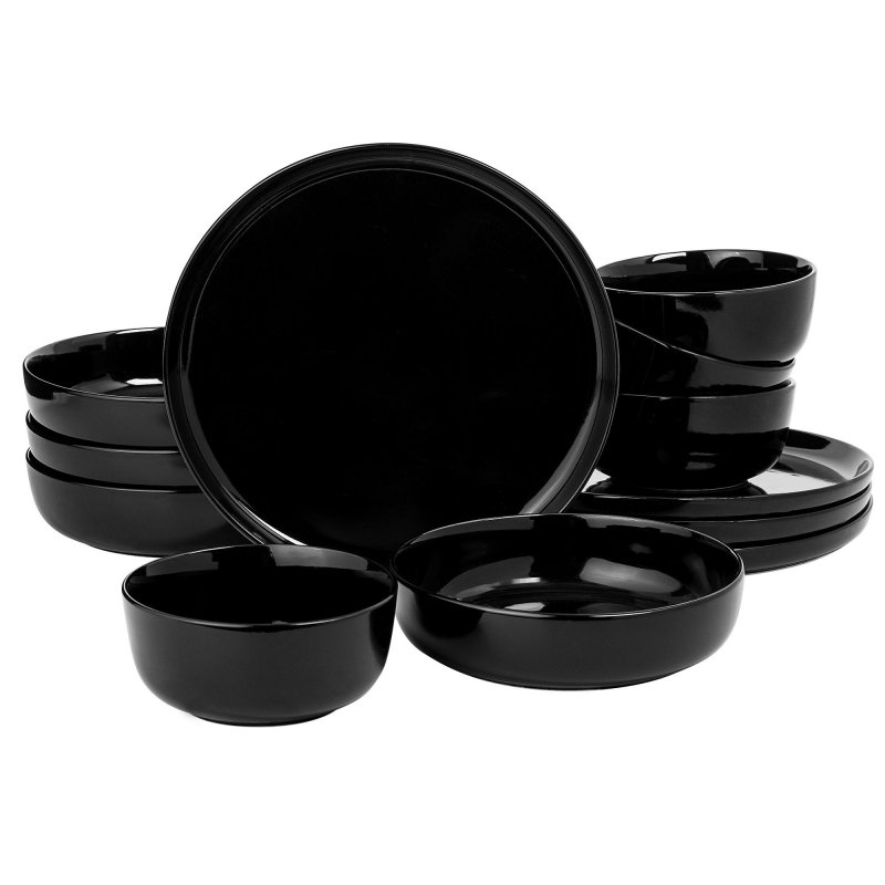 Oslo 12-Piece Porcelain Double Bowl Dinnerware Set