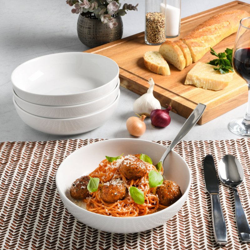 Zen Buffet 4-Piece Porcelain Dinner Bowl Set