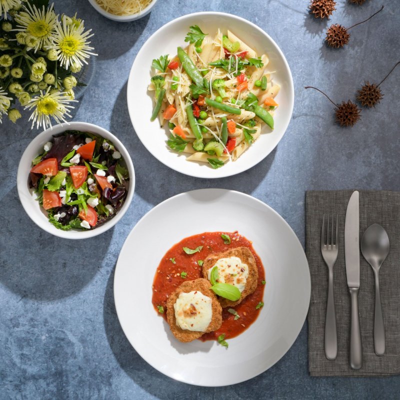 Next Gen 12-Piece Double Bowl Fine Ceramic Dinnerware Set